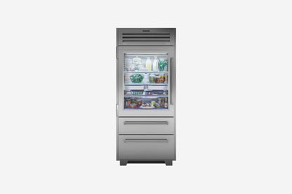 Sub-Zero Professional 91 cm fridge-freezer with glass door