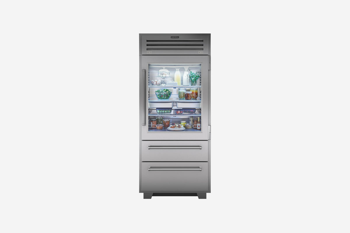 Sub-Zero Professional 91 cm fridge-freezer with glass door