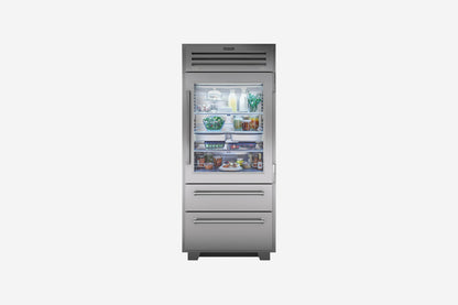 Sub-Zero Professional 91 cm fridge-freezer with glass door