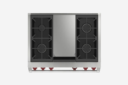 Wolf Dual Fuel 91 cm 4 burner & Teppanyaki range cooker
