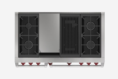 Wolf Dual Fuel 122 cm 4 burner, chargrill & Teppanyaki range cooker