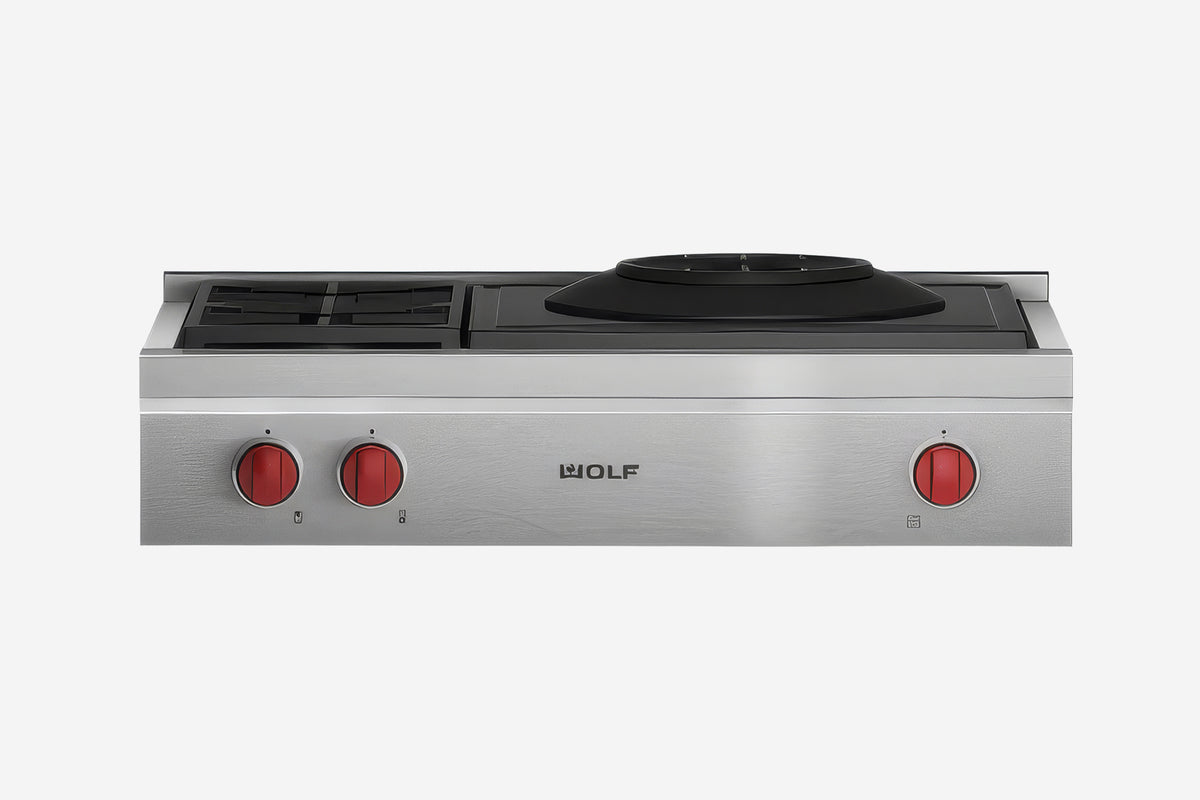 Wolf 91 cm 2 burner and wok rangetop