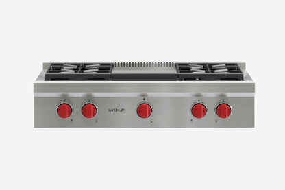 Wolf 91 cm 4 burner and teppanyaki rangetop